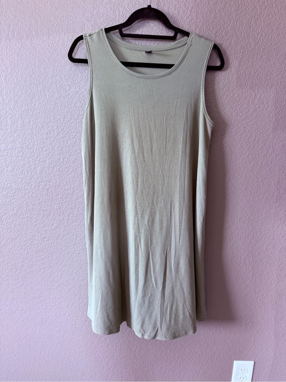Sleeveless Tank dress- Light Sage